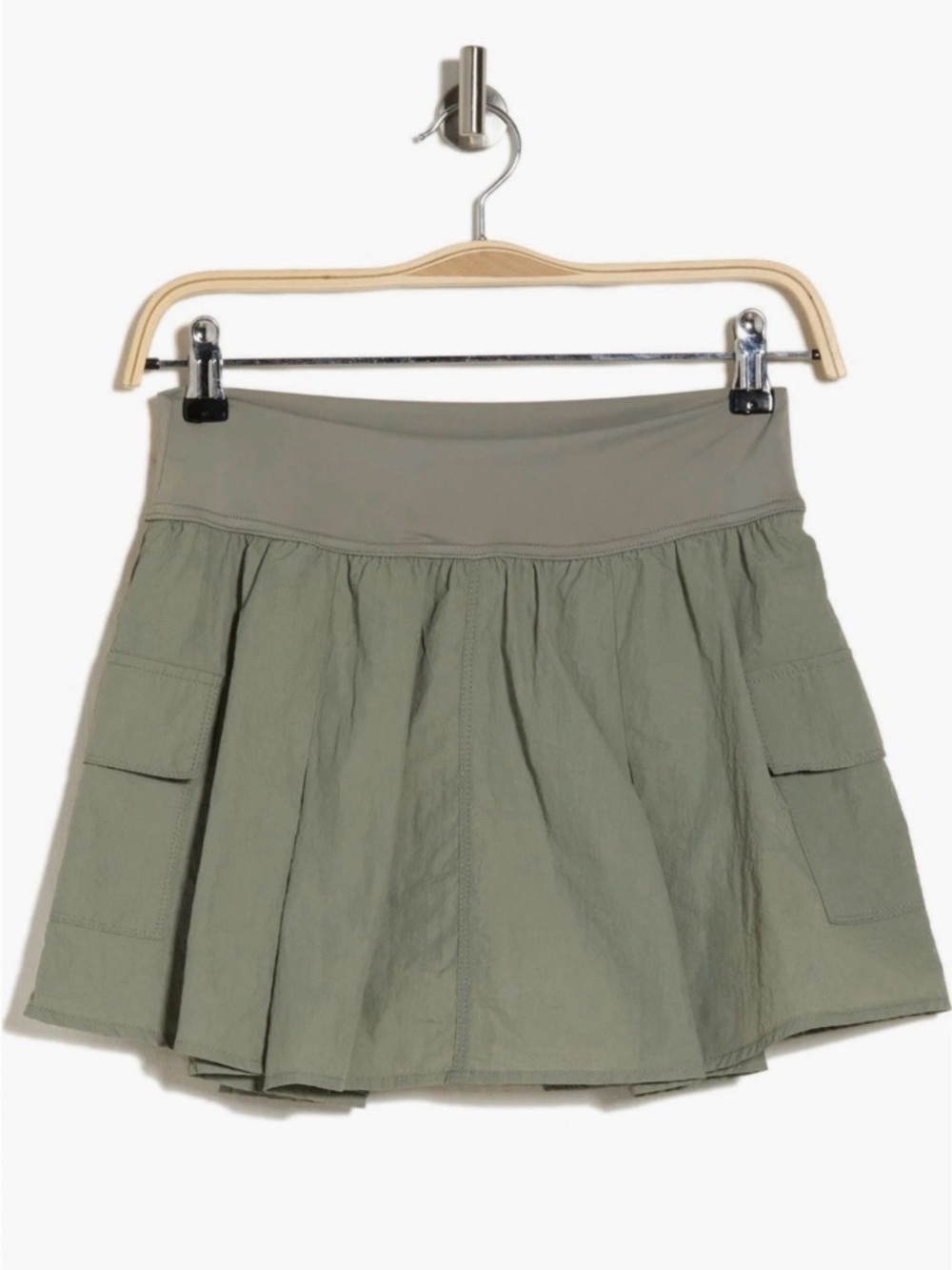 Lush Olive Green Skort with Elastic Waistband